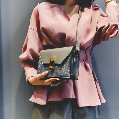 

Tailored Women Girl Fashion Padlock Crossbody Shoulder Bag with Bling Sequins