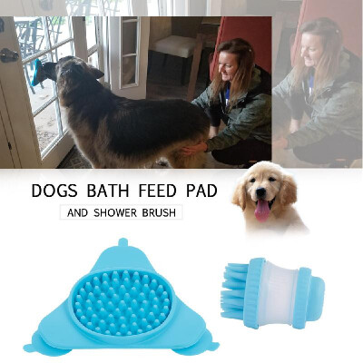 

Dogs Buddy Bath Feed Pad Shower Brush Grooming Durable Silicone Suction Cup Dog Distraction Device