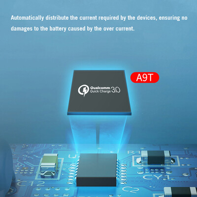 

WLX-A9T Smart Multi-port USB Fast Charger Portable Quick Charge Multiple Protection Digital Display QC 30 For Mobile Phones Lapto