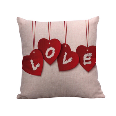 

Siaonvr Happy Valentine Pillow Cases Linen Sofa Cushion Cover Home Decor Pillow Case