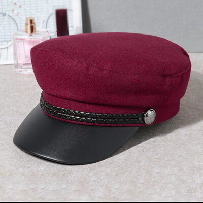 

Womens Hat Spring&Summer Tide Korean Black Flat Top Cap Personality Hip Hop Street Bailey Octagon Navy Hat Women Autumn
