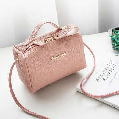

Women 2019 New Fashion Girls Casual Hot Sales Trend Ladies Lychee Shoulder Pillow Bag Solid Color Metal Letter Crossbody Purse