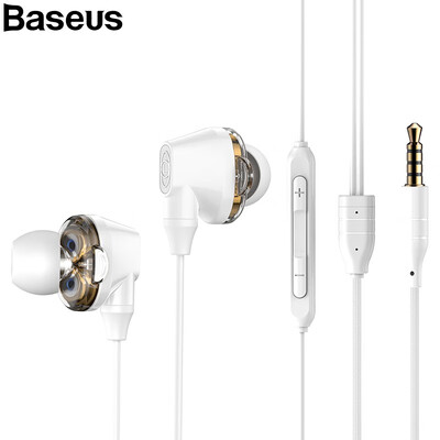 

Baseus H10 Dual Dynamic Driver Wired Earphone 35mm Jack Earpiece With Mic kulakl k Fone De Ouvido For Mobile Phone MP3 Pad