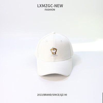 

2019 new hat spring summer thin womens baseball cap embroidery smile dog cap adjustable curved brim cap