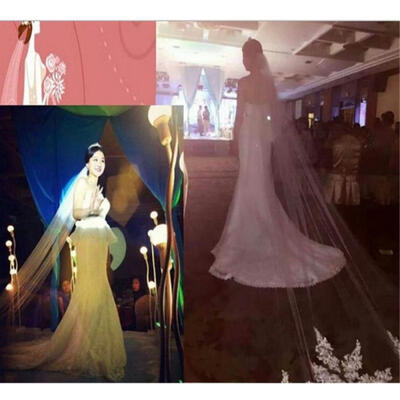 

Layers Wedding Bride Veil Lace Cathedral Length Wedding Accessories