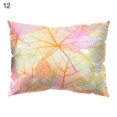 

Colorful Leaves Print Pillow Case Waist Throw Cushion Cover Bedroom Decoration