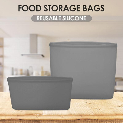 

3pcs Reusable Silicone Food Storage Bags Food Preservation Bags Food Container Leakproof for Vegetable Liquid