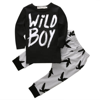 

Kids Newborn Baby Boys Clothes Long Sleeve T-Shirts TopsPants 2pcs Outfits Set