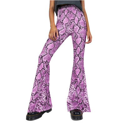

Tailored Fashion Womens Sexy Snake Print High Waist Elastic Tight Leggings Wide Leg Pants
