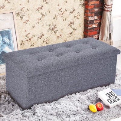 

Siaonvr Linen Foldable Storage Stool Fabric Storage Ottoman Change Shoes Sofa Stool Gray