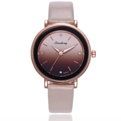 

Korean version of the gradient color ladies quartz watch creative diamond engraving