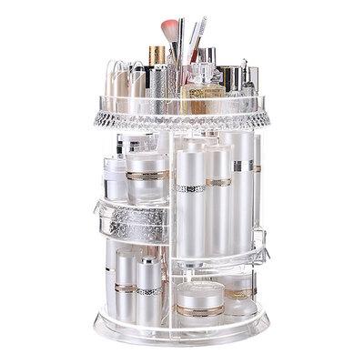 

Rice cosmetic storage box rotatable jewelry storage rack desktop skin care products multi-layer storage box acrylic racks extra large diamond models MS019