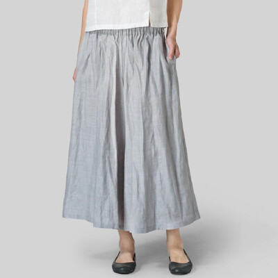 

Tailored Fashion Womens Cotton Linen Blend Pocket Plus Size Wide Leg Casual Pants