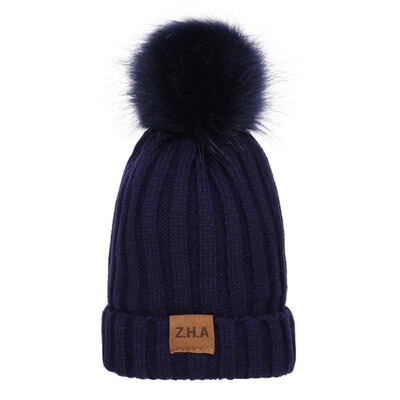 

Fashion Child Cute Pom Poms hat Winter Warm For Boys Girl s Hat Knitted Beanies Cap Hat