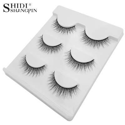 

SHIDISHANGPIN 3 Pairs 3D Mink Eyelashes Cruelty-free Lashes Handmade Reusable Natural Eyelashes False Lashes