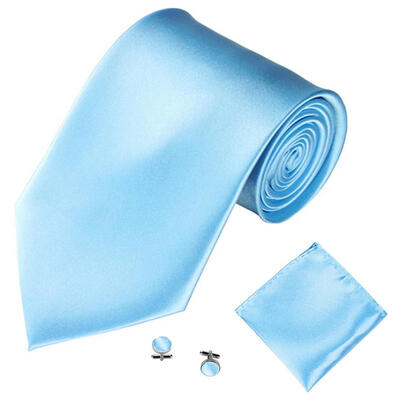 

Mens Fashion Solid Color Suits Ties Necktie Cufflinks Hanky Set Tuxedo Suit
