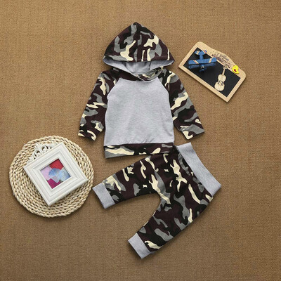 

2pcs Toddler Baby Boys Girls Clothes Set Camouflage Hoodie TopsPants Outfits
