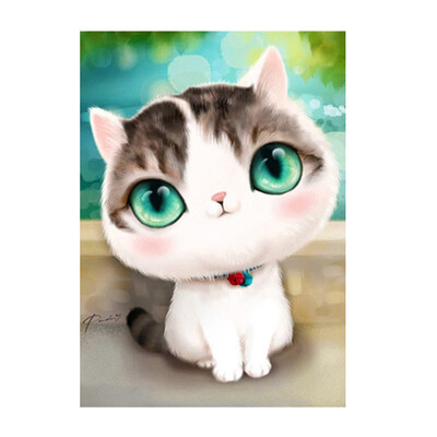 

Diamond Painting Cute Cat Needle Gift Wall Stickers Full Square Resin Diamond Embroidery Animals Picture of Rhinestones