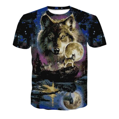

Mens Casual T-shirt Tops Round Neck Short Sleeve 3D Printing Personalized Shirts