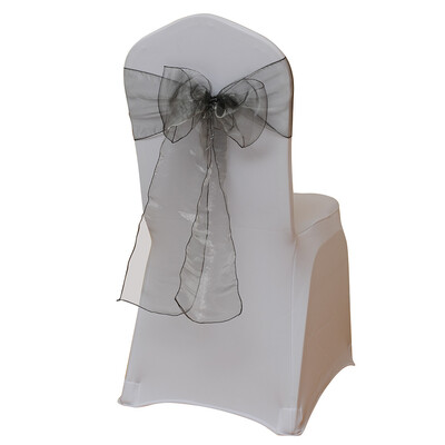 

Toponeto Flower Bow Chair Back Cover Net Sash Back Ties Elegant Party Decor Multi-color