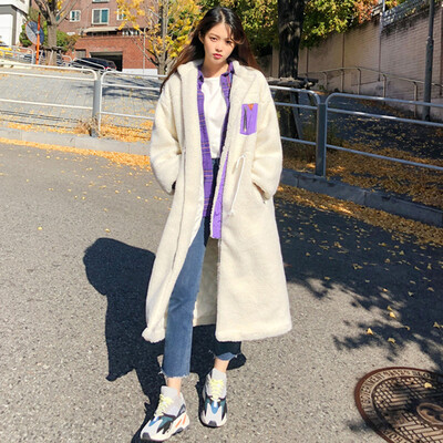 

〖Follure〗Fashion Womens Winter Patchwork Jacket Coat Warm Long Sleeves Plush Overcoat