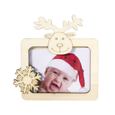 

Gobestart New wooden Christmas Photo Frame Decorations Photo Ornament Table Decor