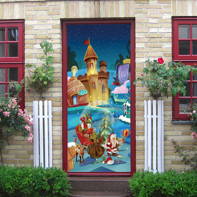

Tailored Christmas Castle Door Cover Holiday Covers Decoration 30-Inch By 65-Feet