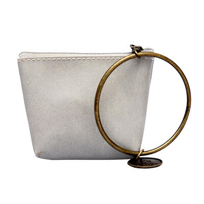 

Round Ring Mini Handbags Casual Women Girls Wallet Leather Clutch Wristlets
