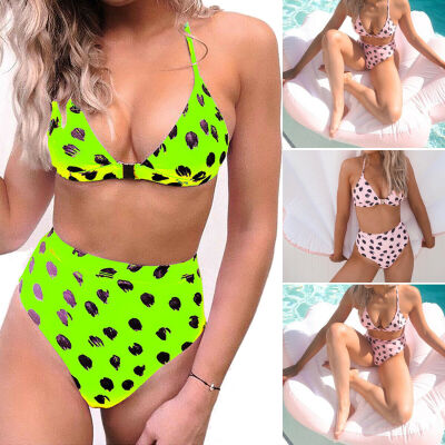 

New Fashion Women High Waist Polka Dot Swimwear Push-up Bandage Bikini Swimsuit