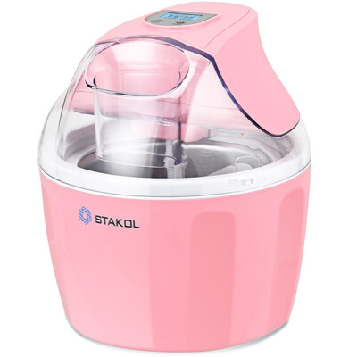 

15 Quart Automatic Ice Cream Maker Freezer Dessert Machine-Pink