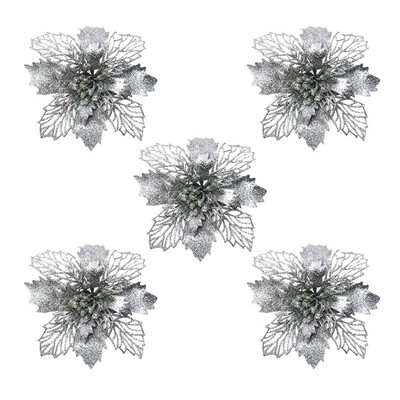 

〖Follure〗Christmas Tree Ornaments Christmas Simulation Flower Xmas Ornament 5Pcs