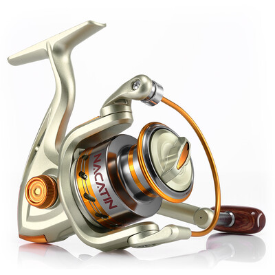 

NACATIN Spinning Reel Fishing Gear Fixed Spool Novice Beginner Angler Saltwater Freshwater Ball Bearing