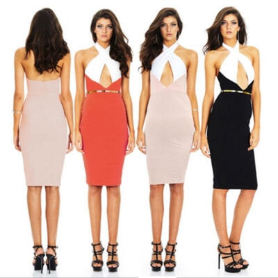 

Women Summer Cut Out Bandage Bodycon Evening Sexy Party Cocktail Pencil Dress