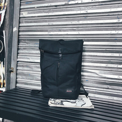 

Large capacity double shoulder bag male impingement college wind 2018 ulzzang street photo personality fashion schoolbag