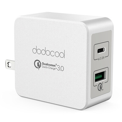 

dodocool 33W 2-Port USB Wall Charger Power Adapter with 18W Quick Charge 30&15W Reversible Type-C Charging Ports Foldable US