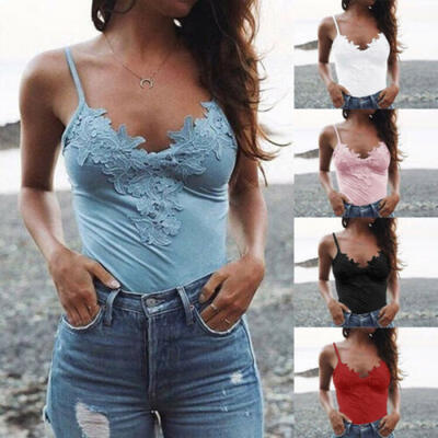 

Womens Lace Crop Tops Sexy Vest Fashion Camisole Sleeveless Tank Top T-Shirt CA
