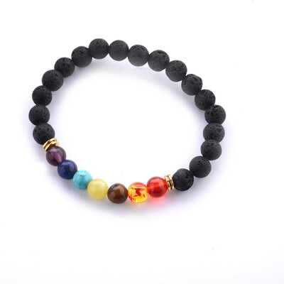 

Rainbow Energy Bead Bead Elastic Bracelet Sale Hot Newest Multicolor Trendy Men Stone Turquoise Supplies Elastic Bracelet Stone