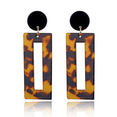 

EK835 New Long Acrylic Square Drop Earrings Vintage Rectangle Dangle Earrings For Women Jewelry Wholesale Birthday Gift