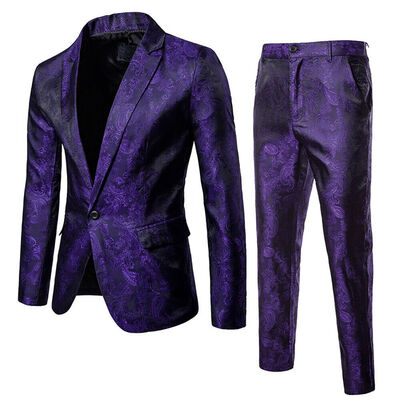 

2 Pcs Mens Formal Blazer Suit Jacket Tux Waistcoat Trousers Wedding Dress