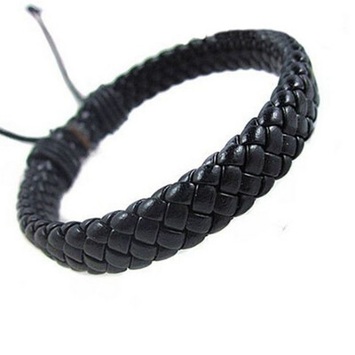 

Retro Original Colorful Wax Line Manual Weaving Cowhide Bracelet Unisex Pair Jewellery