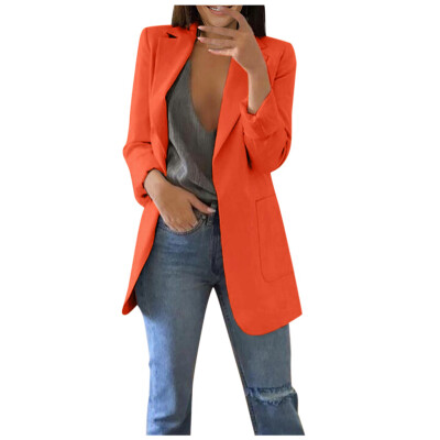 

Toponeto Women Autumn Winter Long Sleeve Office Coat Cardigans Suit Long Jacket