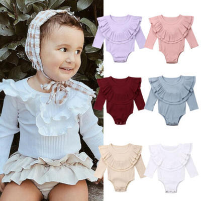 

USA Newborn Baby Girl 100 Cotton Solid Romper Bodysuit Jumpsuit Outfits Clothes