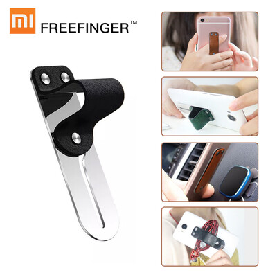 

Xiaomi Freefinger Finger Ring Holder Leather Stainless Steel Mobile Phone Grip Car Phone Mount Stand For iPhone  Max X 8 7 6 Hua