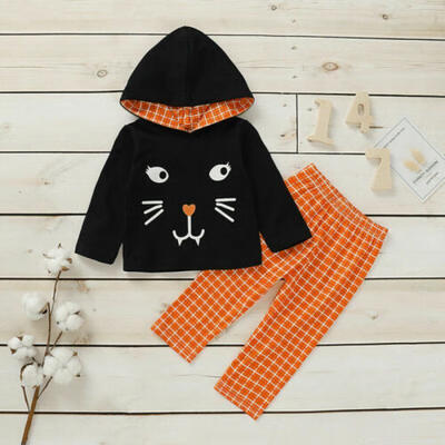 

Sweet Infant Baby Girl Kid Halloween Clothes Hood Long-Sleeve Tops Pants Clothes