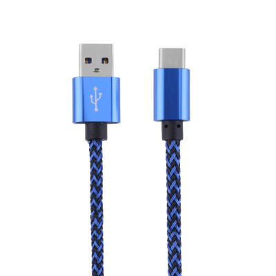 

Blue Black Type-C Cable Nylon Braided Wire USB-C Data Sync Charger Cable