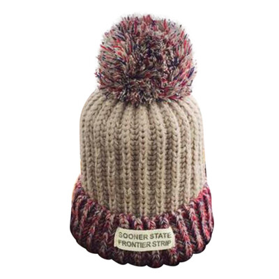 

Tailored Men Women Autumn Winter Outdoor Warm Hairball Hats Crochet Knit Holey Beanie Cap