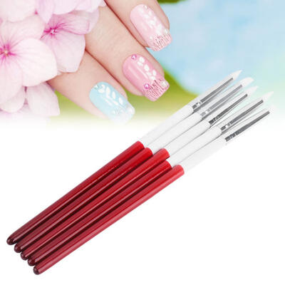 

Greensen 5pcs Nail Art Pen Red White Handle Silicone Sculpture Relief Dotting Pen Manicure Tools