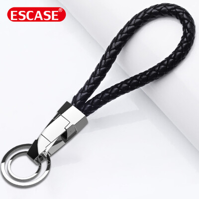 

ESCASE Car Keychain Wearable Double Keyring Convenient Pressing Keyring Creative Birthday Gift Keychain Chain Pendant ES-KRi9Plus Bright Black
