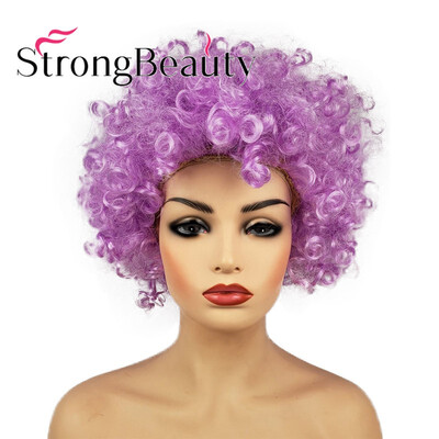 

StrongBeauty Short Curly Afro Jumbo American Synthetic Cosplay Party Wig Color Choose