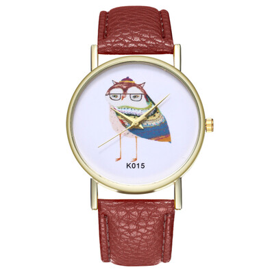 

Colourful Top Brand Women Flower Bird Watch Gold Leather Creative Wristwatches Casual Women Dress Ladies Quartz Clock &Ff